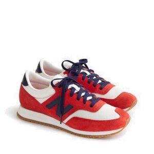 New Balance Red and White Sneakers